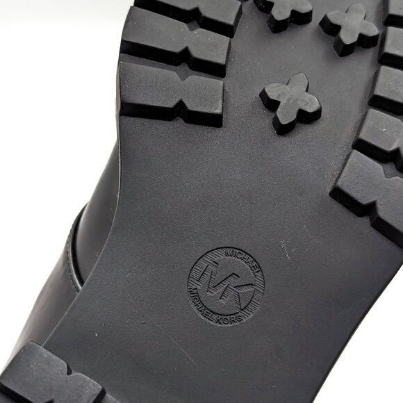 Michael Kors Women Tatum Vegan Black Leather MK Logo Combat Boots size 11 - Picture 10 of 12